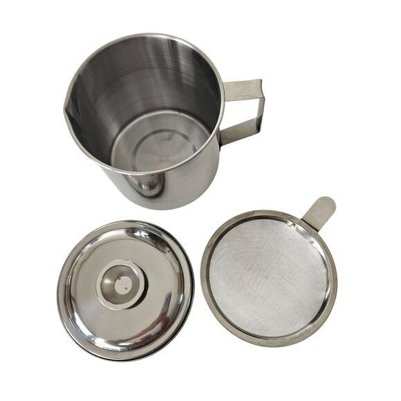 Sleek Silver Oil Storage Can with Lid - Picture 5 of 5